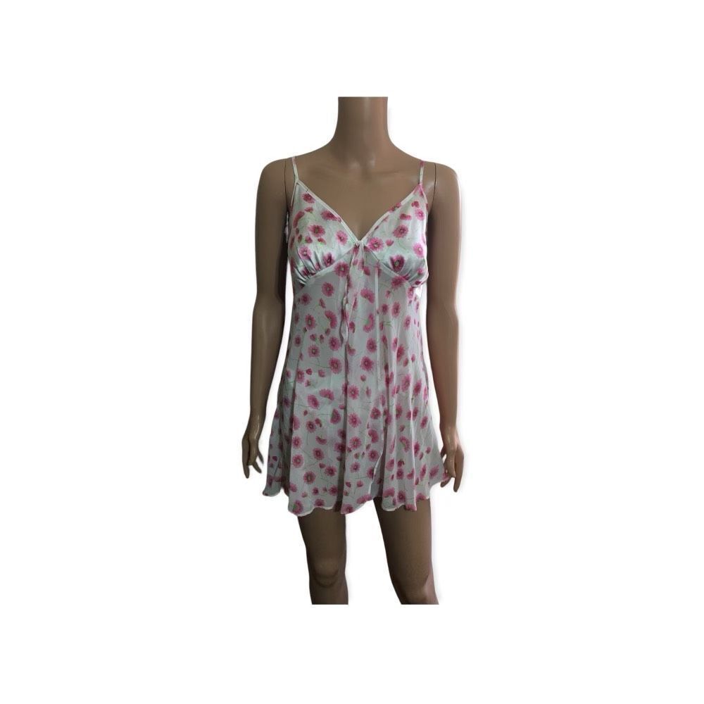 Floral Print Baby Doll Nightie Set Size: M